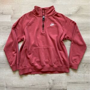 Nike Women's Burgundy Half-Zip Cowl Neck Sweater